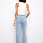 Drawstring Wide Leg Denim Pants with Patch Pocket - Charlie B - 690178731877 - Sugar River Shoppe - 