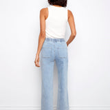 Drawstring Wide Leg Denim Pants with Patch Pocket - Charlie B - 690178731877 - Sugar River Shoppe - 