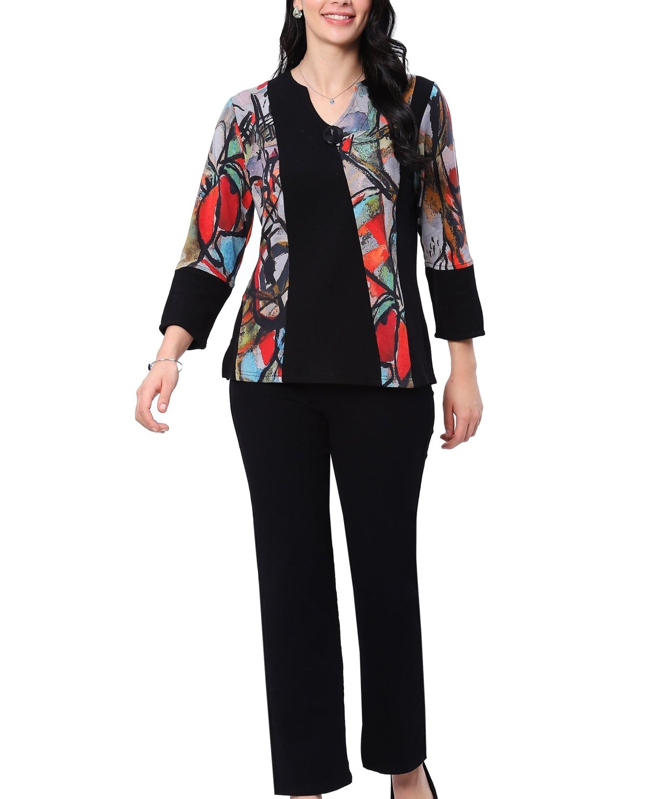 Dylan V - Neck Top - Parsley and Sage - 92925992 - Sugar River Shoppe - 