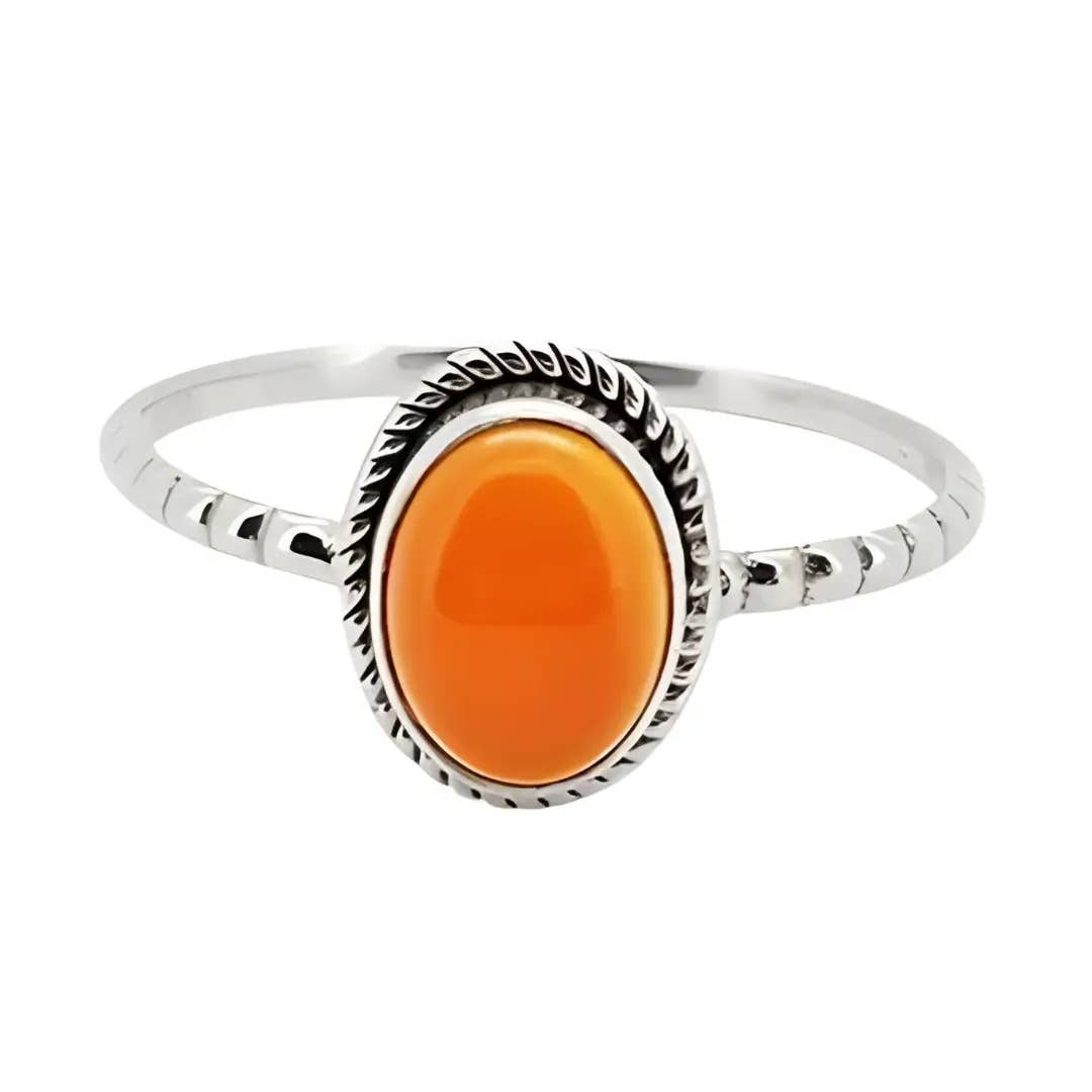 Red Onyx Sterling Silver Ring: 10