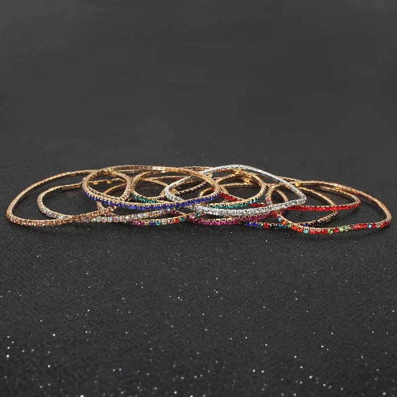 Rhinestone Stretch Bracelet: Opal