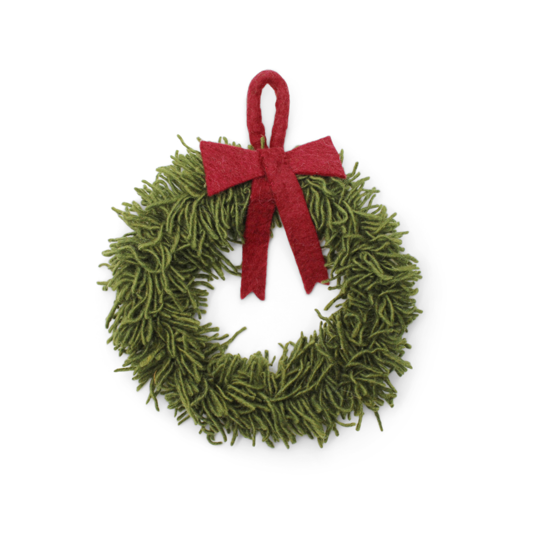 Small Wreath w/Red Bow