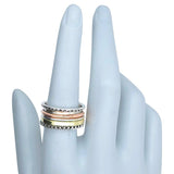 Silver, Brass And Copper Spinner Classic Anxiety Ring
