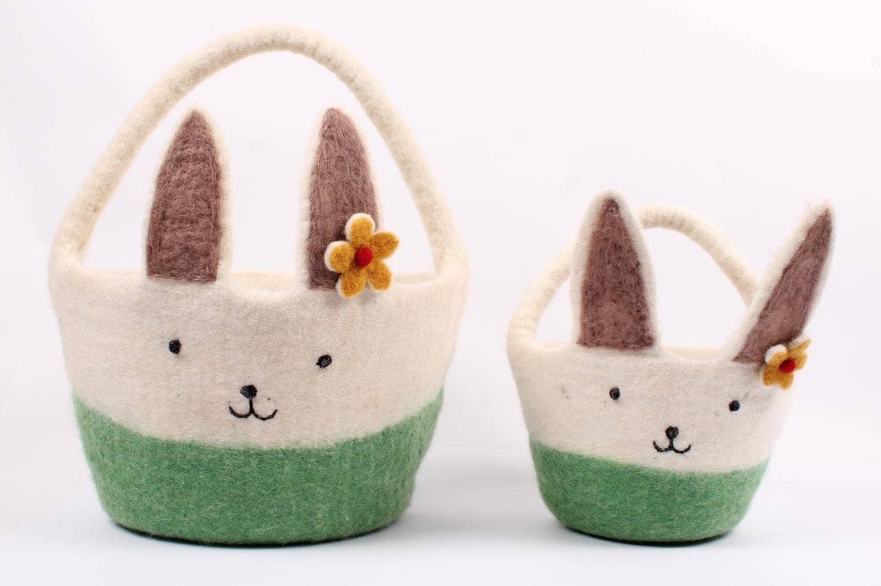Easter Decor - Felt Easter Basket with Bunny Ears - The Winding Road - 9453864 - Sugar River Shoppe - 