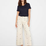 Embroidered Cropped Patch Pocket Flare Twill Pants - Natural - Charlie B - 690178745157 - Sugar River Shoppe - 