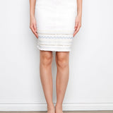 Embroidered Hem Denim Skort - White - Charlie B - 690178740473 - Sugar River Shoppe - 