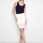 Embroidered Hem Denim Skort - White - Charlie B - 690178740473 - Sugar River Shoppe - 