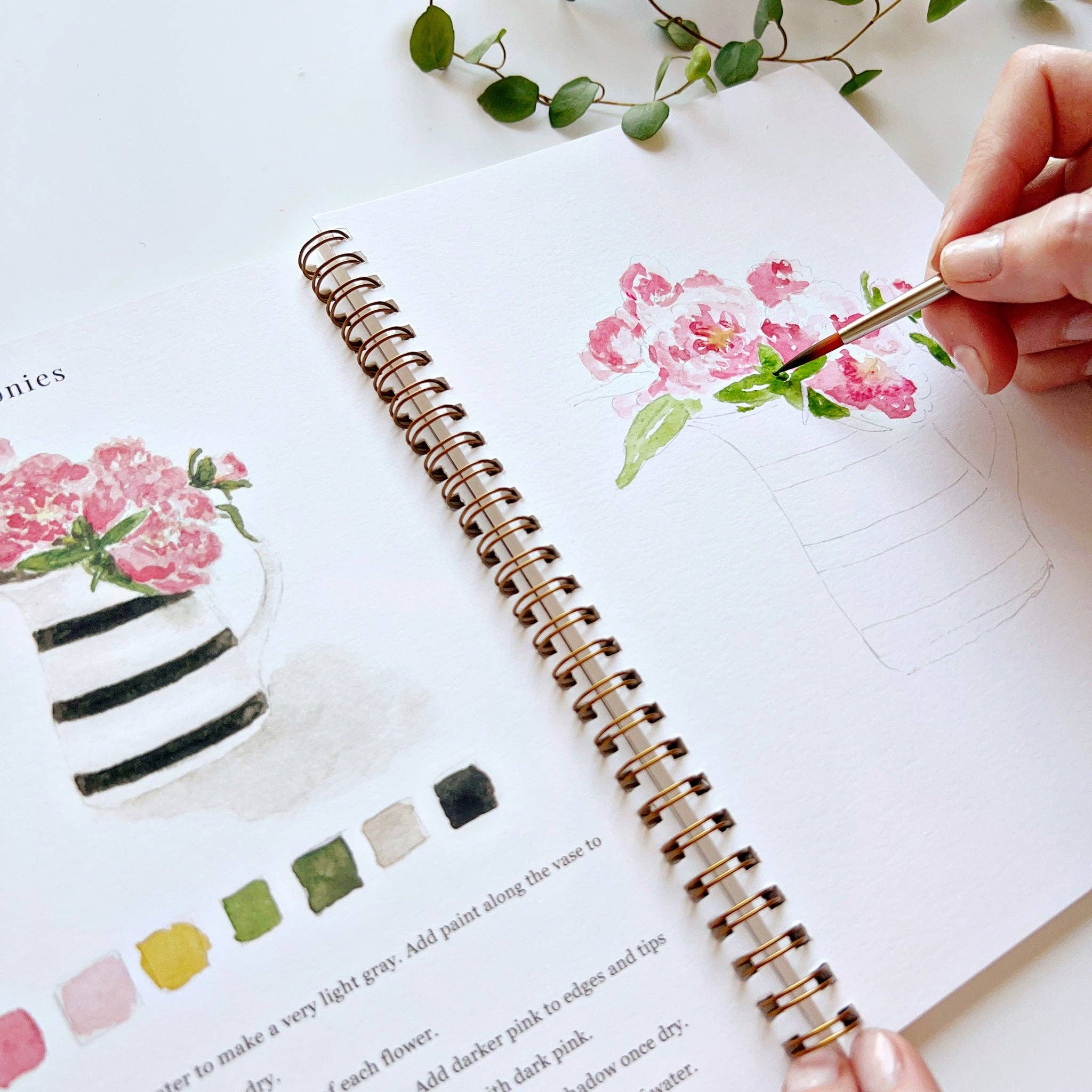 Bouquets watercolor workbook - Sugar River Shoppe