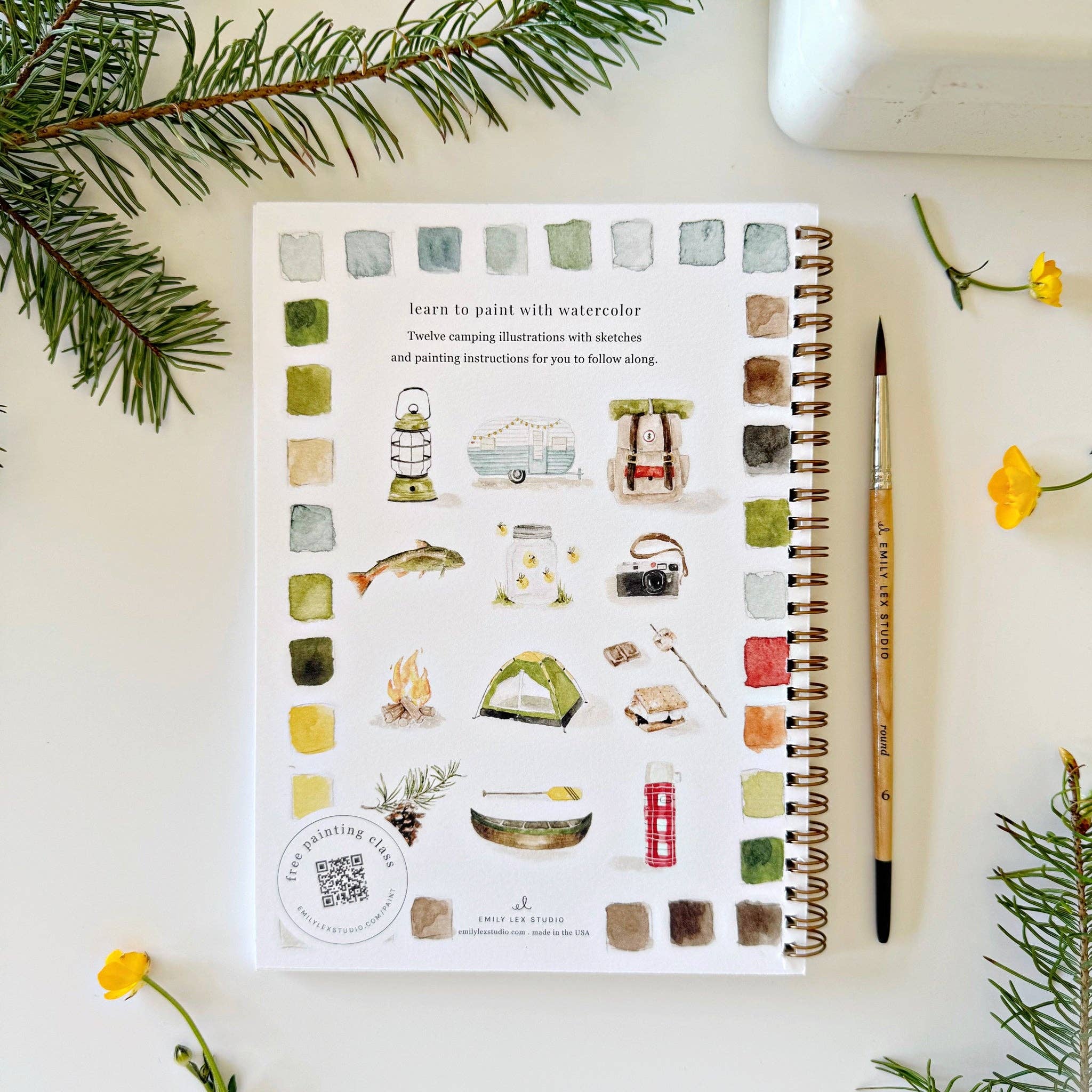 Camping watercolor workbook - Sugar River Shoppe