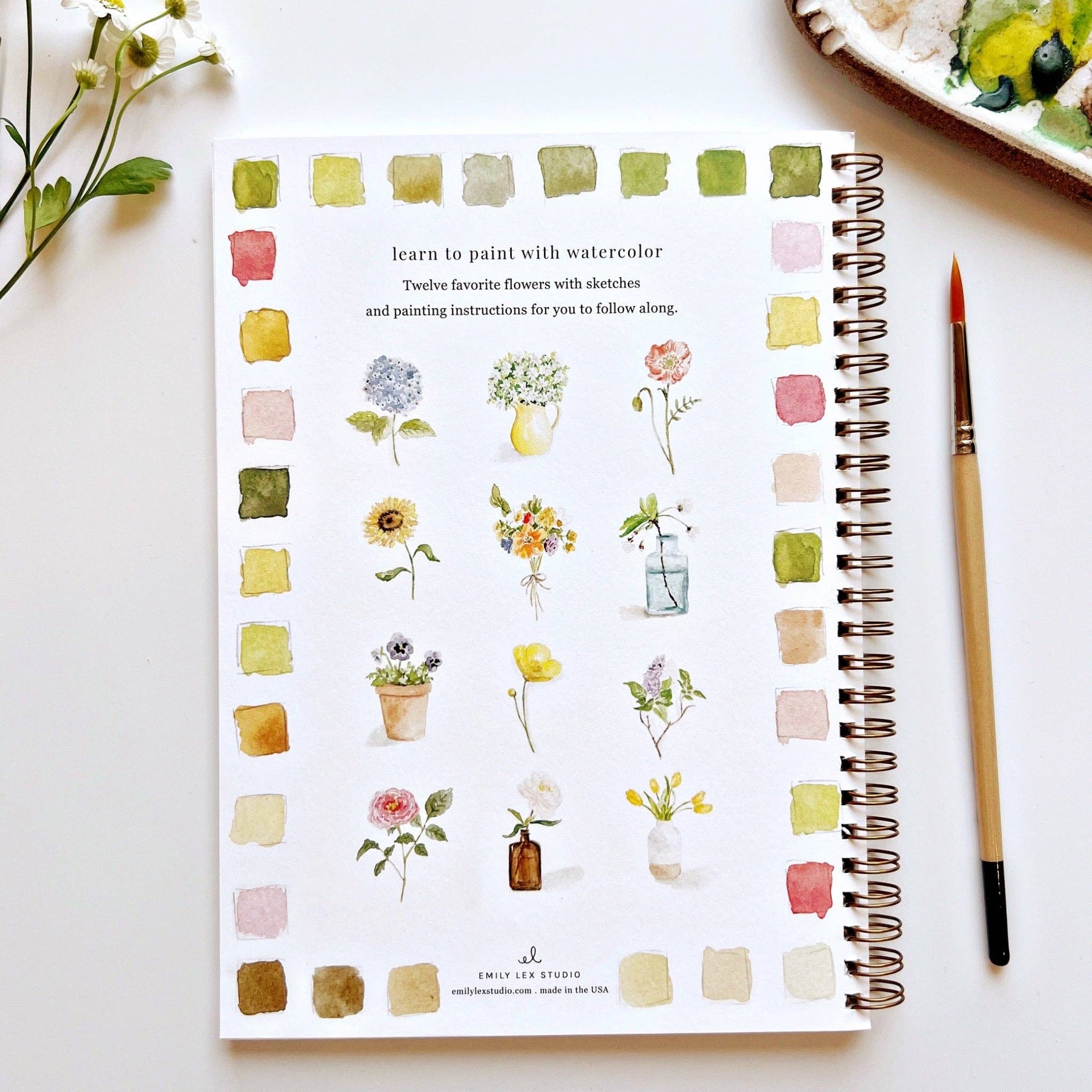 Flowers watercolor workbook - Sugar River Shoppe