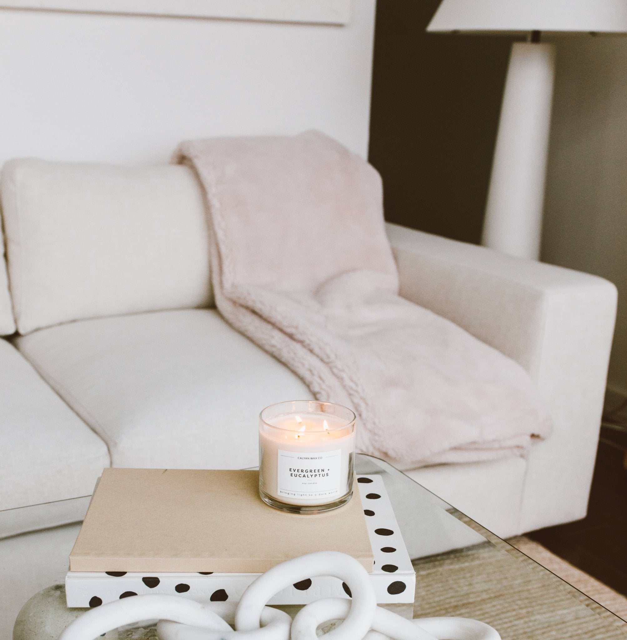 Evergreen+Eucalyptus - 3 Wick Clear Glass Tumbler Soy Candle - Calyan Wax Co. - 856207008307 - Sugar River Shoppe - 