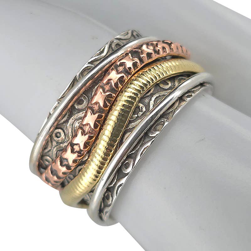 Silver, Brass And Copper Spinner Ring - Sugar River Shoppe