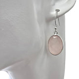 Faceted Rose Quartz Sterling Silver Earrings On Hooks - Sugar River Shoppe