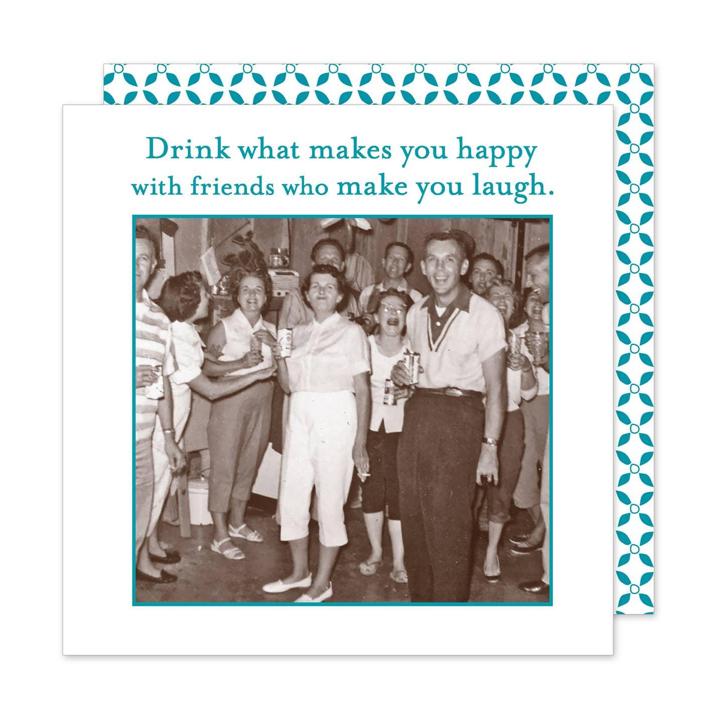 Drink Happy Beverage Napkin - Sugar River Shoppe