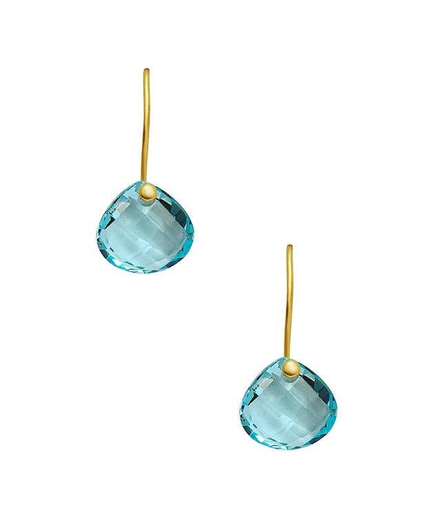 The Classic Briolette: Sterling silver / Aqua Blue