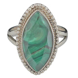 Faceted Malachite Sterling Silver Ring - Amberman - 55374376 - Sugar River Shoppe - 