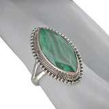 Faceted Malachite Sterling Silver Ring - Amberman - 55374376 - Sugar River Shoppe - 