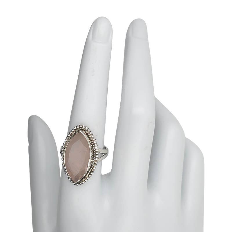 Faceted Rose Quartz Sterling Silver Ring - Amberman - 55407144 - Sugar River Shoppe - 