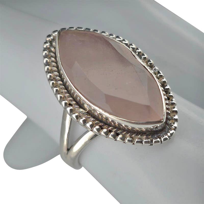 Faceted Rose Quartz Sterling Silver Ring - Amberman - 55407144 - Sugar River Shoppe - 