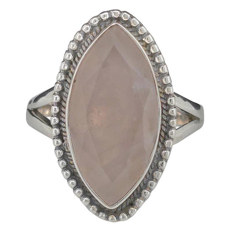Faceted Rose Quartz Sterling Silver Ring - Amberman - 55407144 - Sugar River Shoppe - 