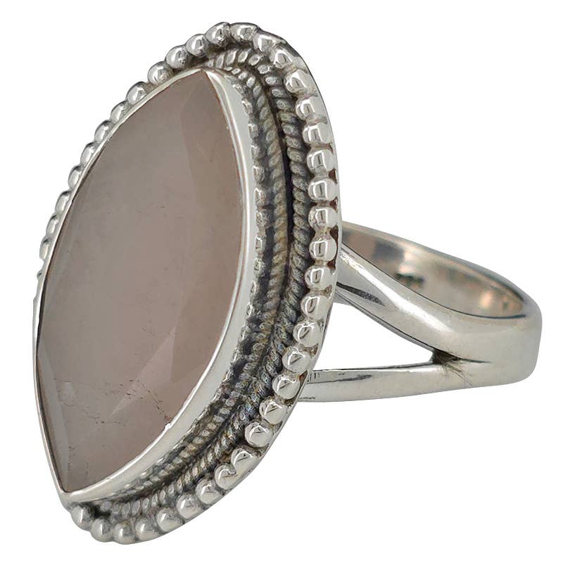 Faceted Rose Quartz Sterling Silver Ring - Amberman - 55407144 - Sugar River Shoppe - 