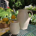Farmhouse Ridges Pitcher - Drift White - Rowe Pottery - 86468136 - Sugar River Shoppe - 