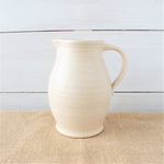 Farmhouse Ridges Pitcher - Drift White - Rowe Pottery - 86468136 - Sugar River Shoppe - 
