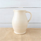 Farmhouse Ridges Pitcher - Drift White - Rowe Pottery - 86468136 - Sugar River Shoppe - 
