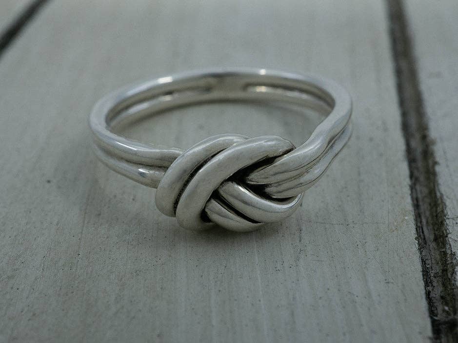 Sterling Silver Double Knot Ring - Size 9