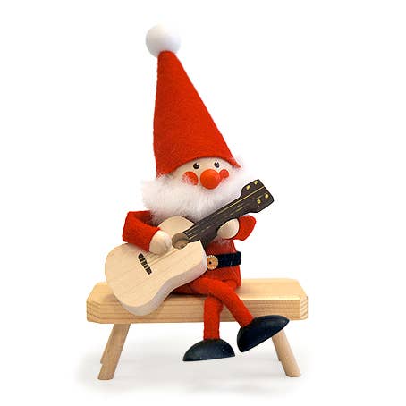Christmas Ornament Santa Gnome Playing Guitar - Sugar River Shoppe