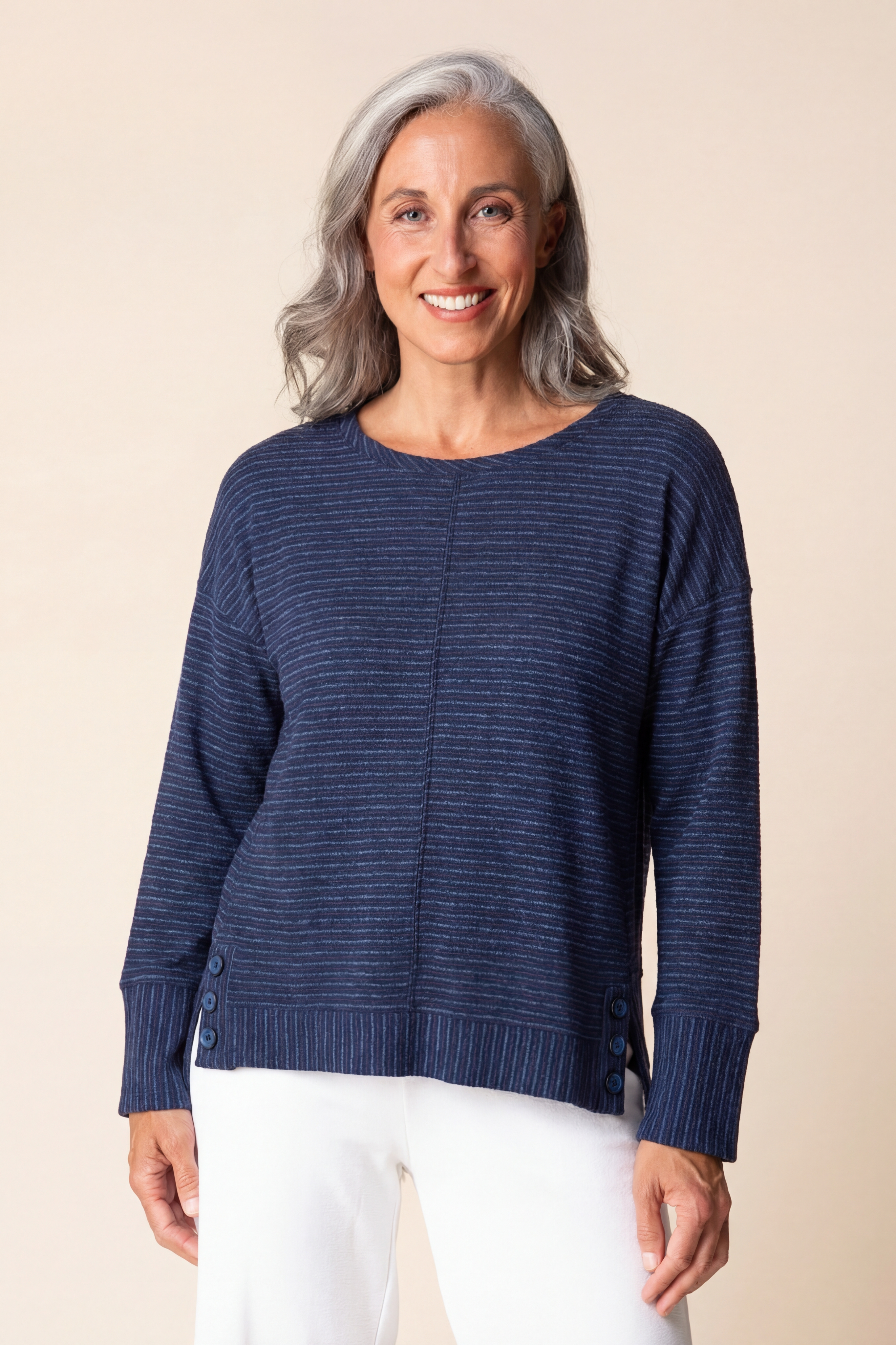 Pasadena Stripe Grove Pullover - Harbor