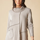 Opposites Attract Contrast Cowl Tunic - Dove