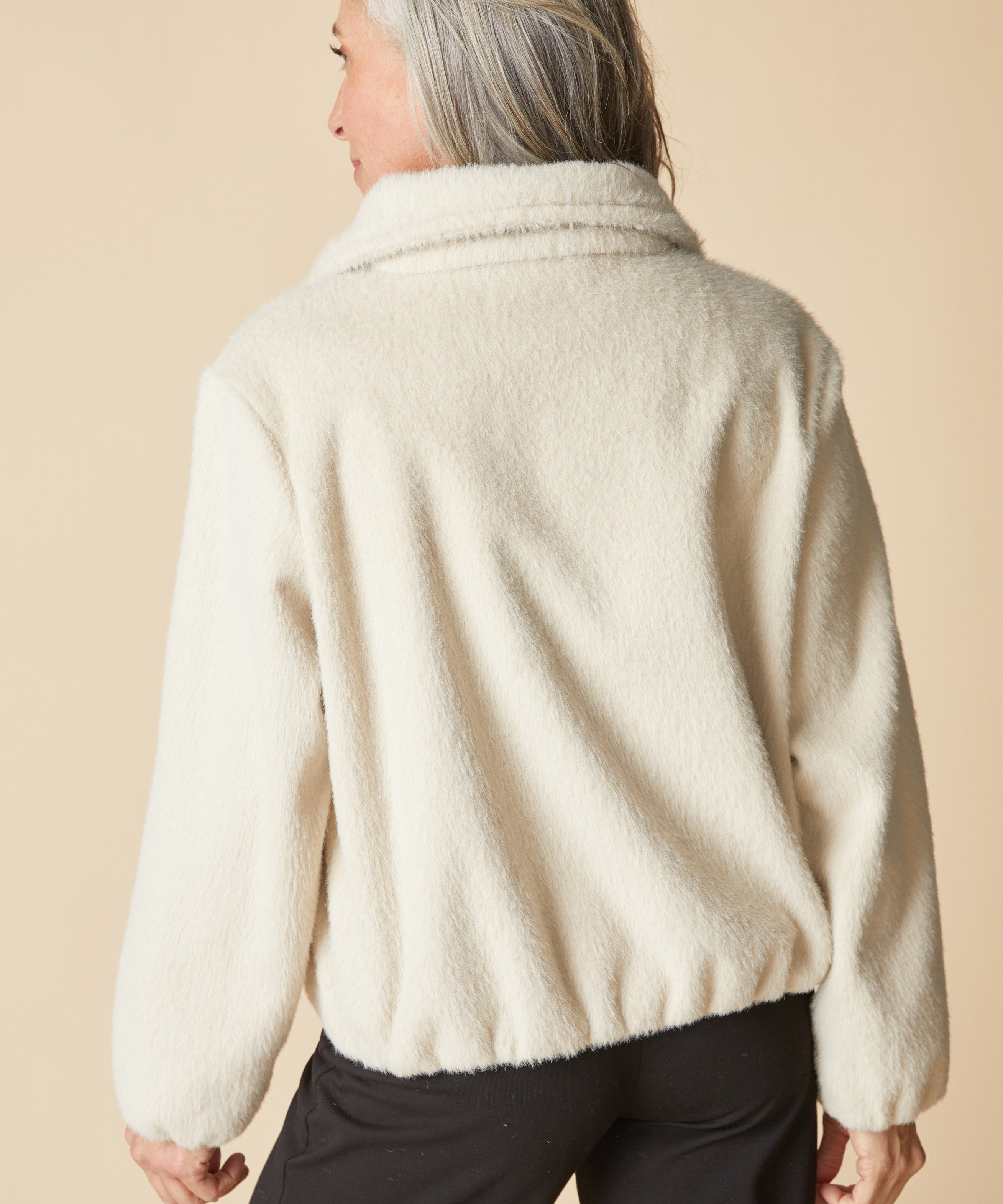 Faux Fur Cocoon Jacket