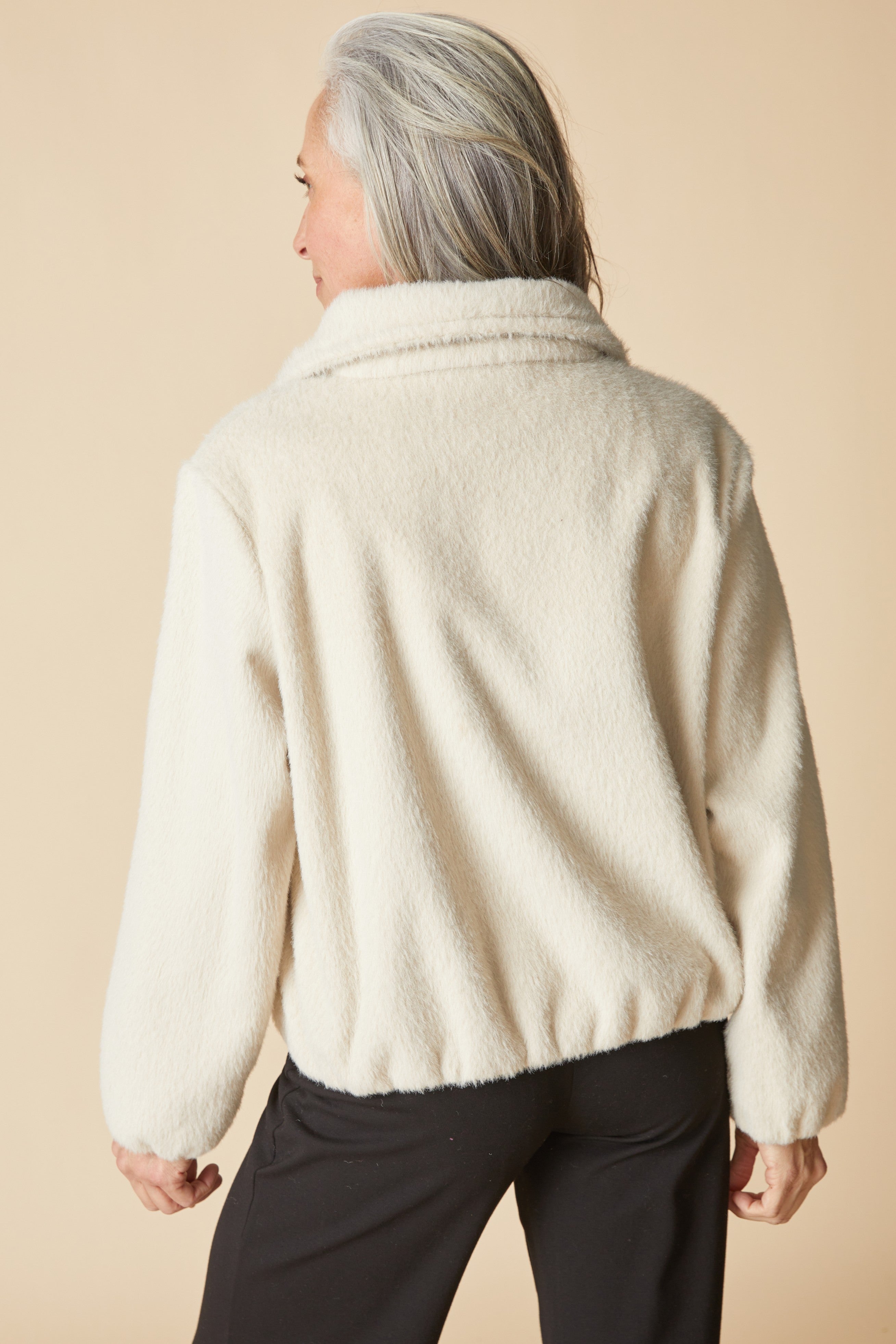 Faux Fur Cocoon Jacket