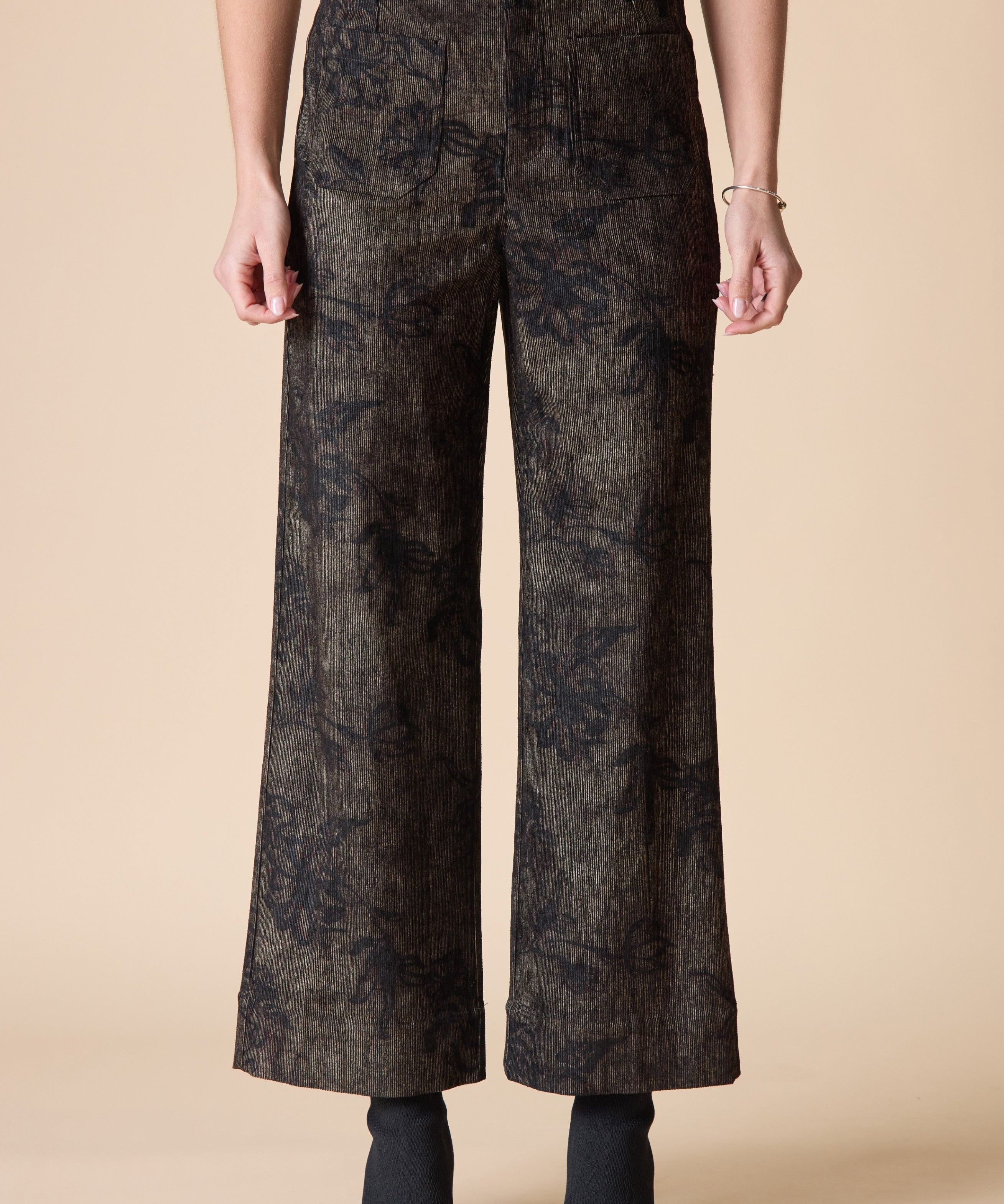 Luxe Cord Patch Pocket Ankle Pant - Umber