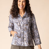 Destination Unknown Floral Pleat Back Jacket - Java