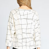 Featherlux Knit Print Pullover - Ivory