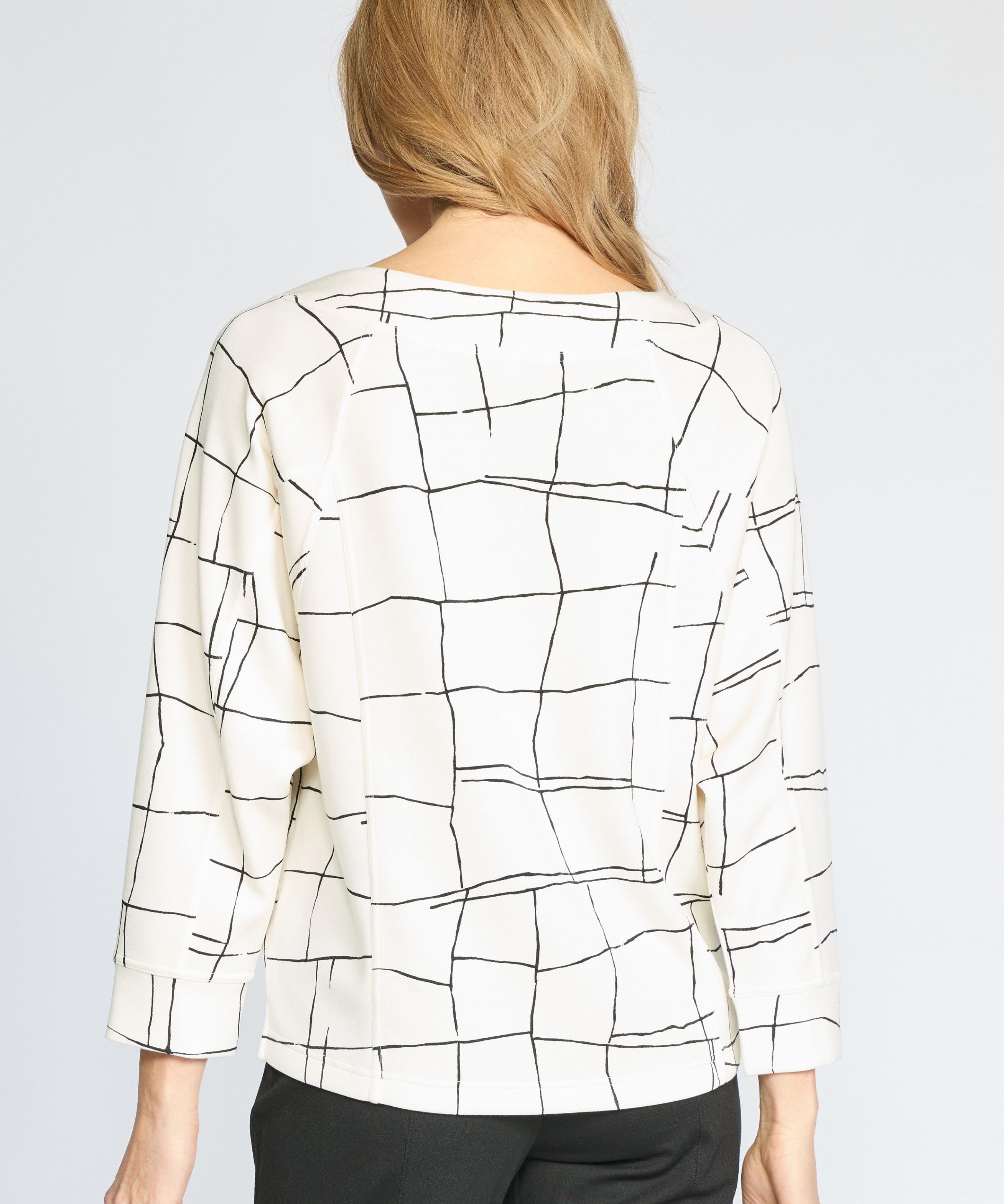 Featherlux Knit Print Pullover - Ivory