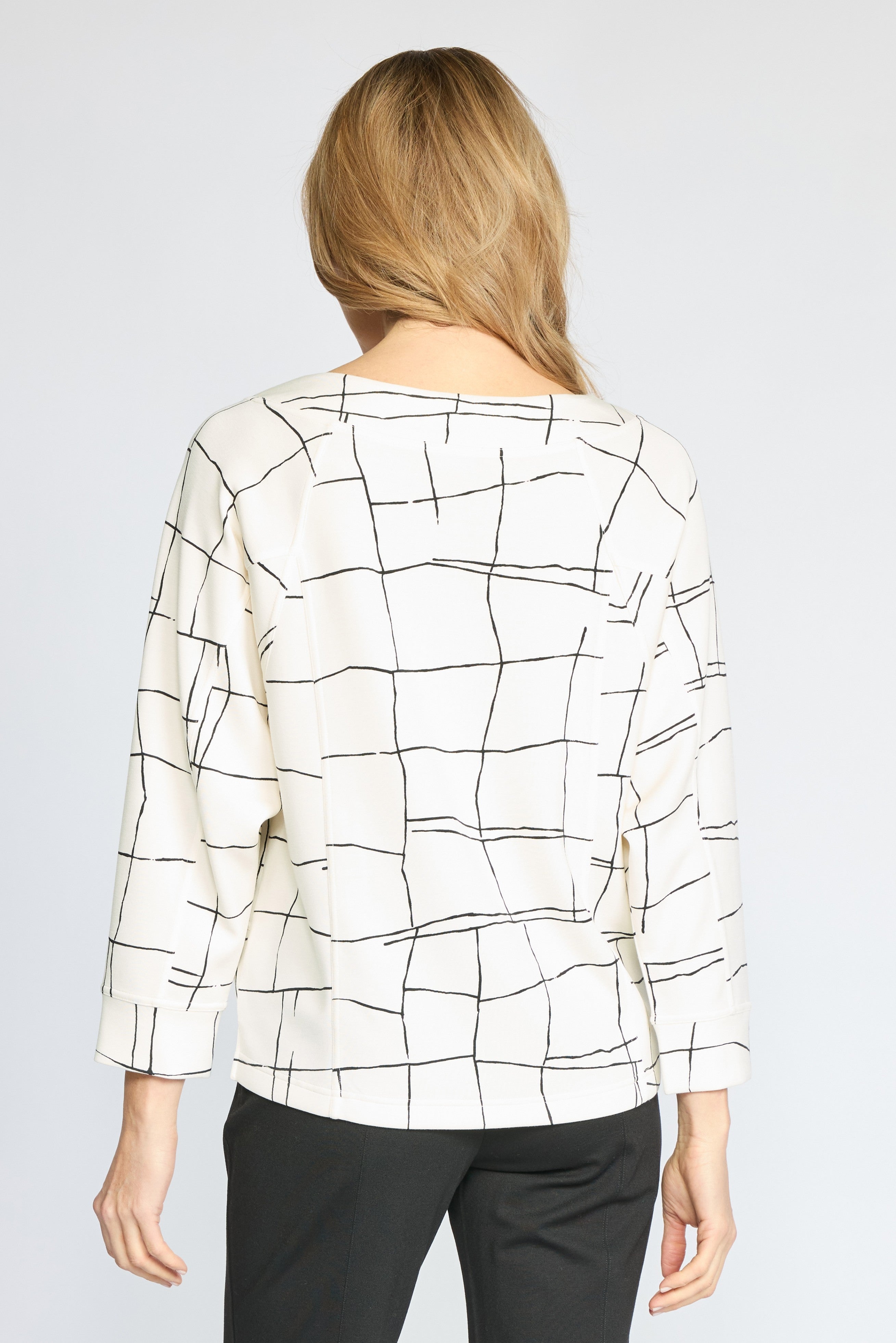 Featherlux Knit Print Pullover - Ivory