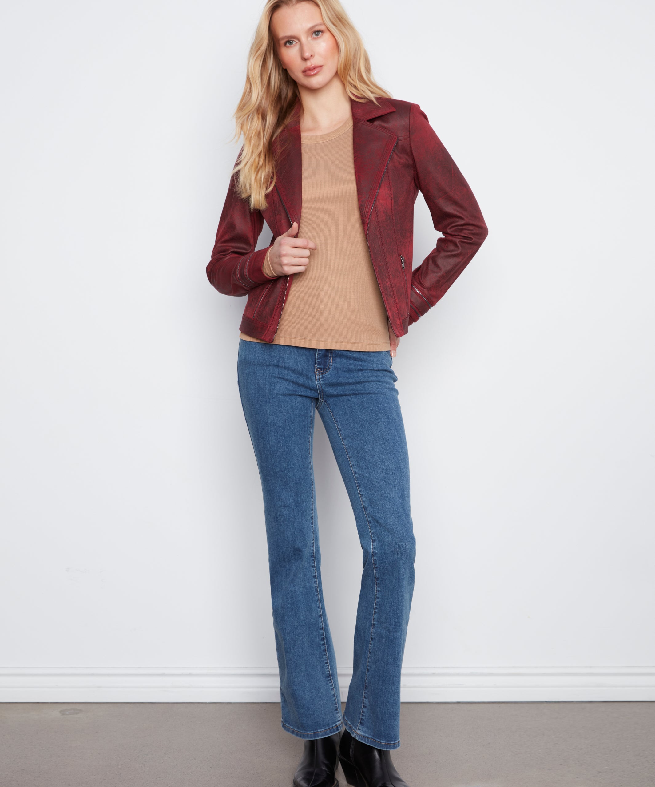 Vintage Faux Leather Merlot