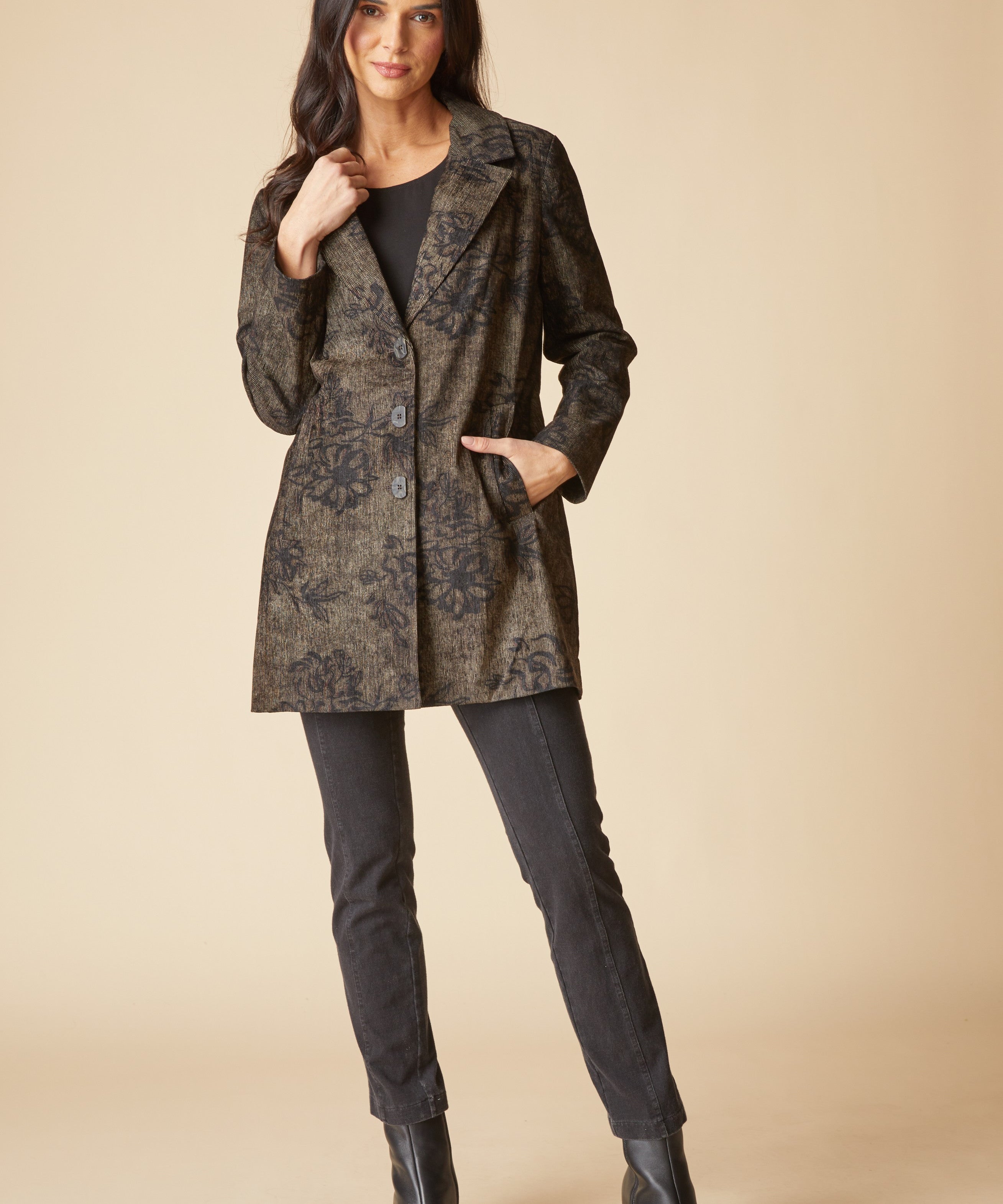 Luxe Cord Paris Car Coat - Umber