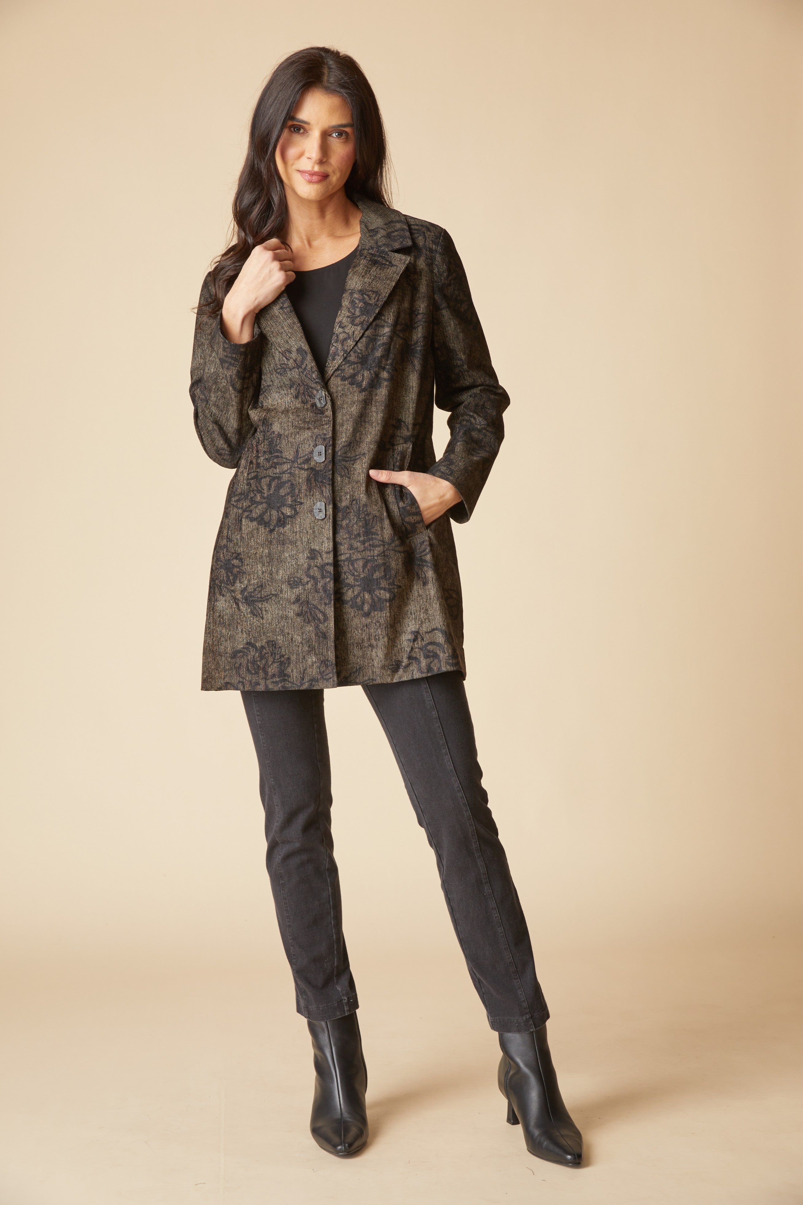 Luxe Cord Paris Car Coat - Umber