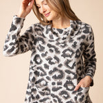 In the Wild Leopard Print Cowl - Dove
