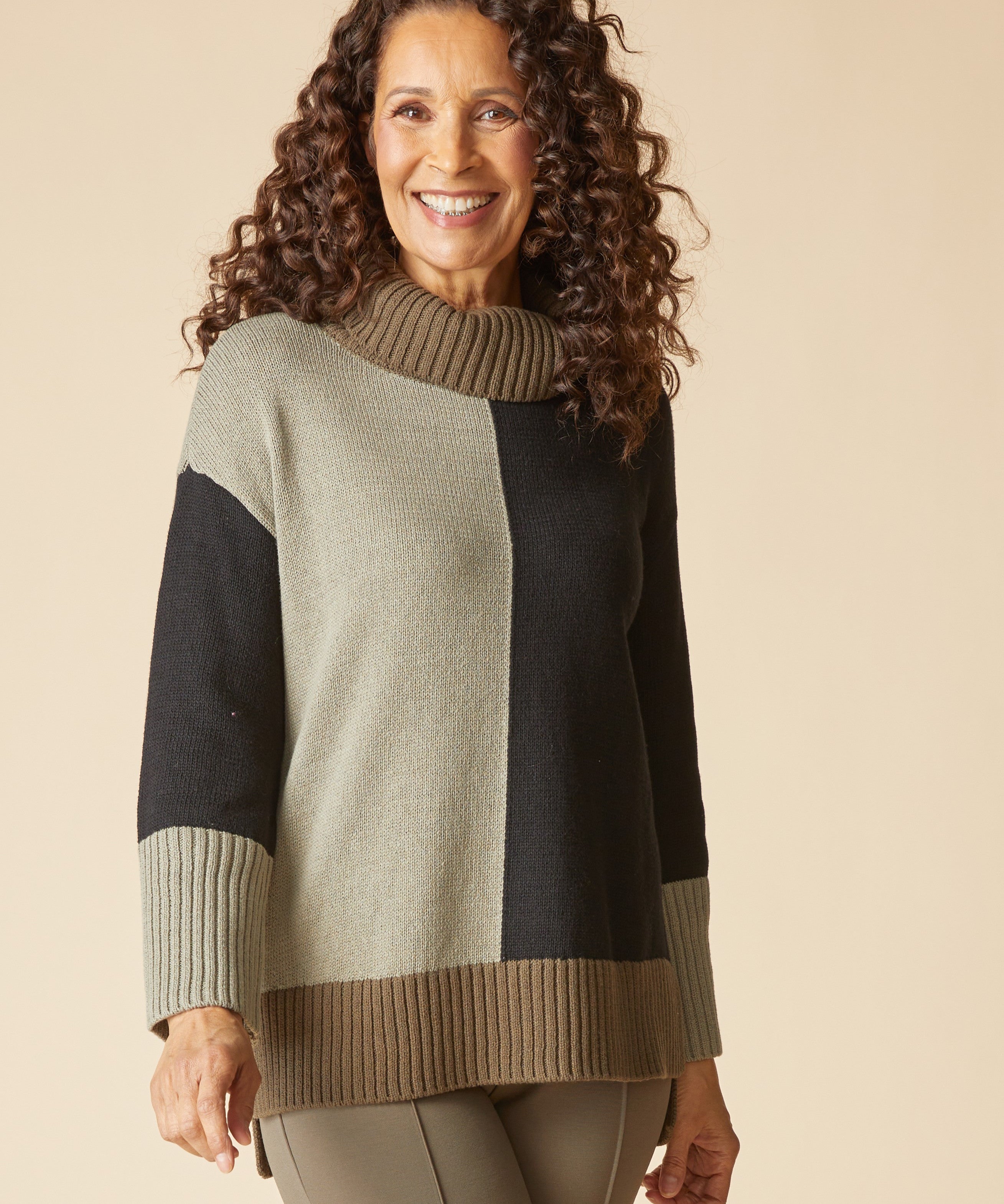 Yin Yang Mix It Up Tunic - Umber