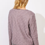 Cozy Diamond Easy Pullover - Rosewater
