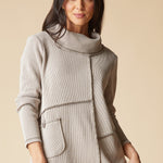 Opposites Attract Contrast Cowl Tunic - Dove