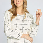 Featherlux Knit Print Pullover - Ivory