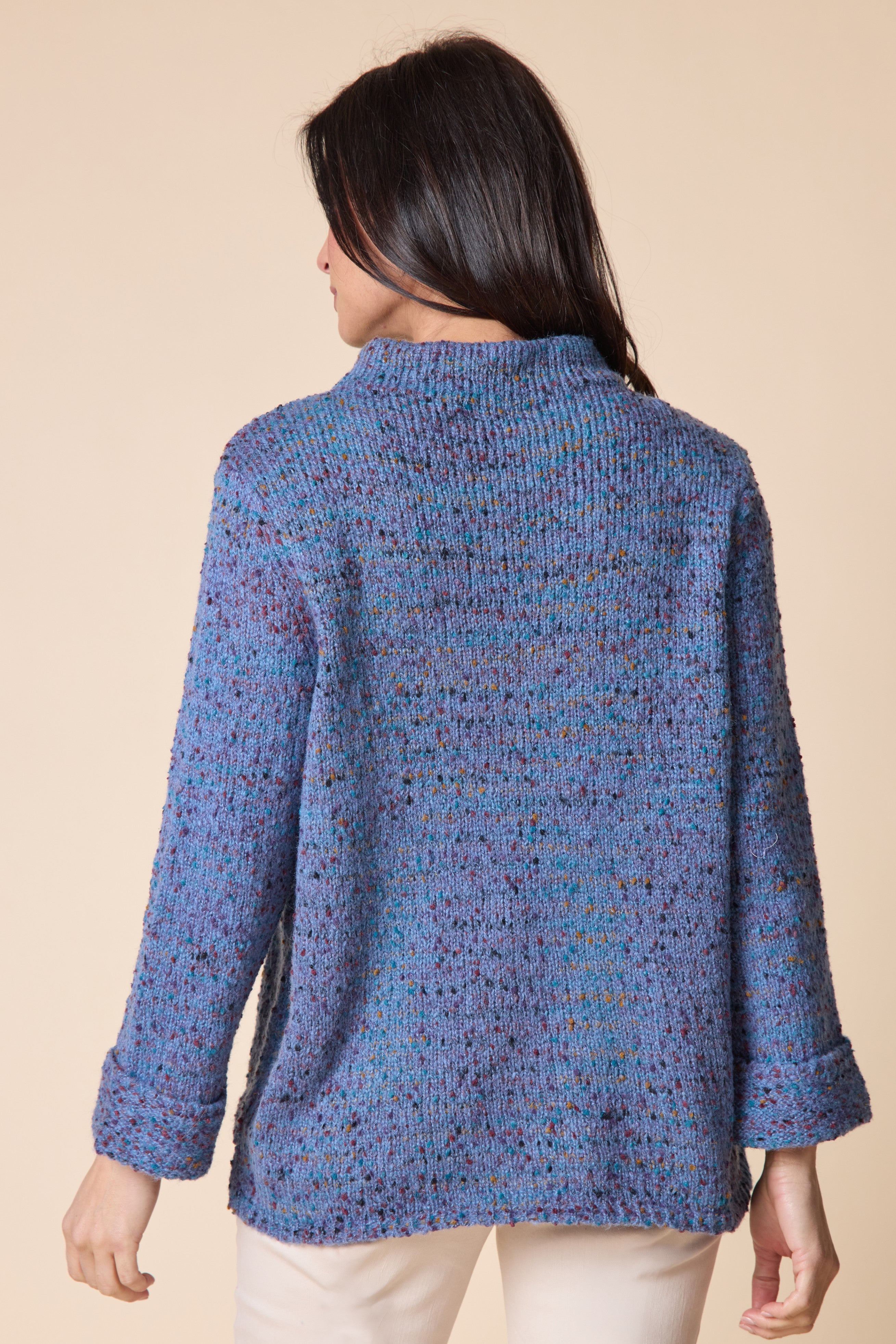 Confetti Funnel Neck Pullover - Harbor