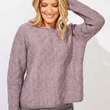 Cozy Diamond Easy Pullover - Rosewater
