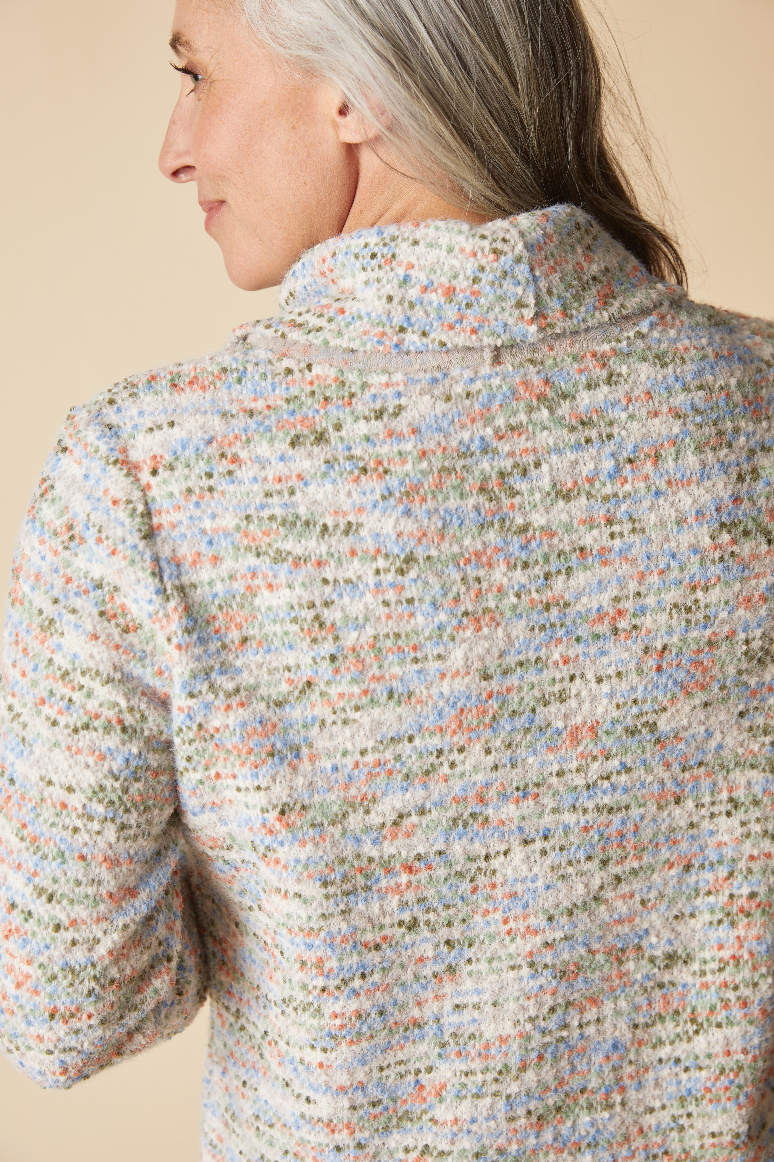 Soft Speckle Speckled Cowl Top - Dove